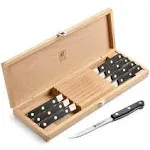 J.A. Henckels Twin Gourmet 8-Piece Steak Knife Set with Box, Black