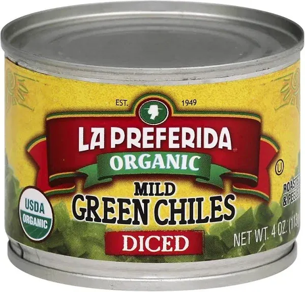 La Preferida Green Chiles - Diced - Case of 24 - 4 Ounce.