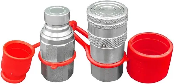 1/2" NPT Skid Steer Flat Face Hydraulic Quick Connect Coupler Set