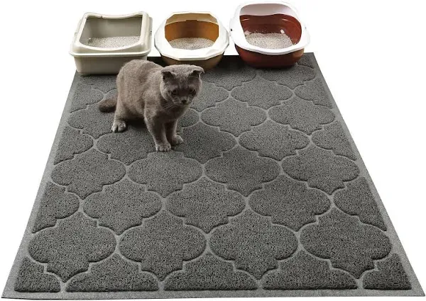 Cat Litter Mat, XL Super Size, Phthalate Free, Easy to Clean, 46x35 Inches, Durable, Soft on Paws, Large Litter Mat.