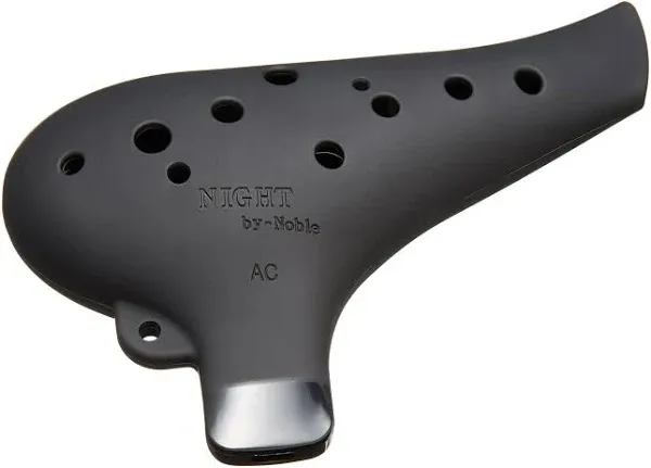 Night By Noble Plastic Ocarina Alto C Tone Black Rubber Finish