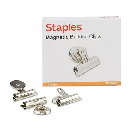 Staples Magnetic Clips 2.25&#034;W Silver 36/Carton ST17695/17695V<wbr/>S