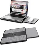 AboveTEK Portable Laptop Lap Desk w/ Retractable Left/Right Mouse Pad Tray, N...