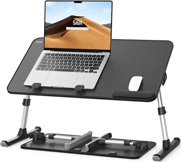 Laptop Desk for Bed, SAIJI Lap Desks Bed Trays for Eating Writing, Adjustable Computer Laptop Stand, Foldable Lap Table in Sofa and Couch (23.6 x 13