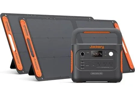 Jackery Solar Generator 1000 v2 with 2x100W Solar Panel(2024 New),1070Wh Portable Power Station LiFePO4 Battery