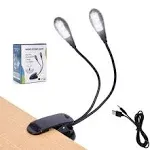 Music Stand Light, 1/2/4/10 Pack Clip on LED Book Lights, USB and 1 Pack Black