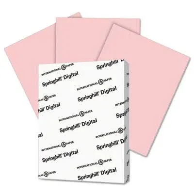 Springhill 8.5” x 11” Pink Colored Cardstock Paper, 67lb Vellum Bristol, 147gsm, 250 Sheets (1 Ream) – Premium Lightweight Cardstock, Vellum Printer Paper with Textured Finish – 076000R