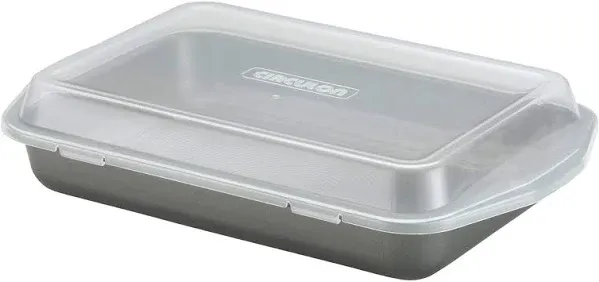 Circulon Total Nonstick Baking Pan With Lid / Nonstick Cake Pan With Lid, Rectangle - 9 Inch x 13 Inch, Gray