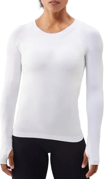 MathCat Seamless Workout Shirts for Women, Long Sleeve Small, Black 