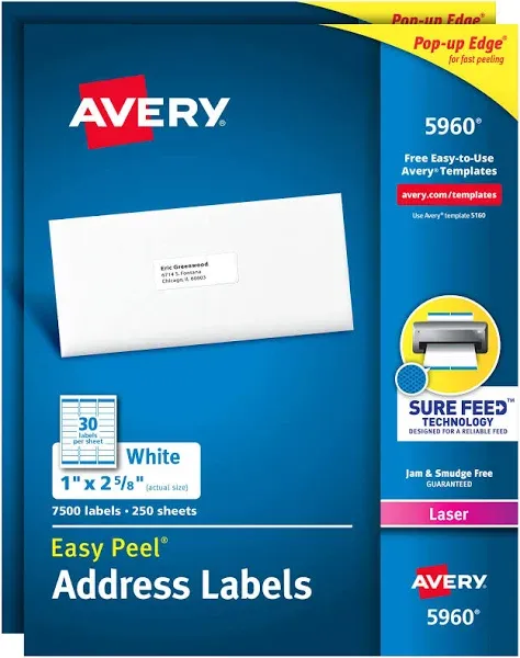 Avery Easy Peel Address Labels Sure