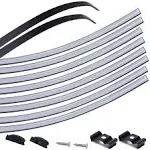 Muzata 6PACK 3.3FT/1M Flexible Black LED Channel with Transparent Smoky Black LED Cover Lens Bendable Aluminum Profile Housing Track for Strip Tape Light Anodized Curved Mount U106 1M BB LB1