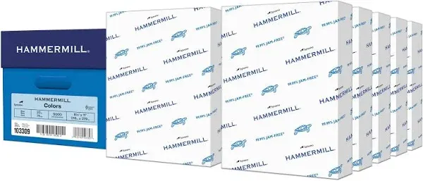 Hammermill Colored Paper, 20 lb Blue Printer Paper, 8.5 x 11-3 Ream (1,500 Sheets) - Made in the USA, Pastel Paper