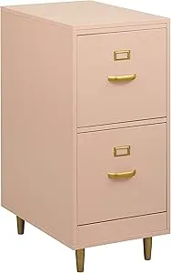 Target Marketing Systems Dixie Mid Century Modern 2-Drawer Home Office Filing Cabinet, Charcoal Gray