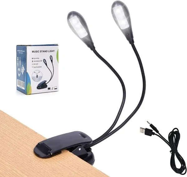 Music Stand Light, 1/2/4/10 Pack Clip on LED Book Lights, USB and AAA Battery...