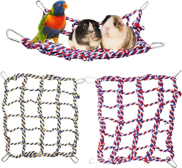 Dnoifne 2 Pack Large Colorful Bird Rope Net