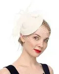 Cizoe Fascinators Hats 20s 50s Hat Pillbox Hat Cocktail Tea Party Headwear with Veil for Girls and Women