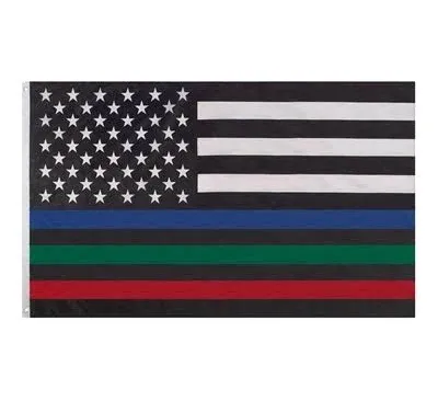 Rothco Thin Red, Blue, and Green Line US Flag