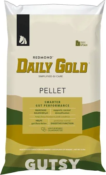 REDMOND Daily Gold Pellets Stress Relief, Natural Healing Clay for Gastric Ulcers in Horses (2 Pack)