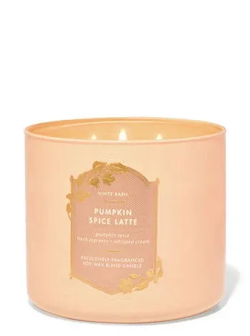 Bath &amp; Body Works White Barn Pumpkin Spice Latte 3-Wick Candle