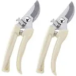 Bugui Bypass Garden Pruning Shears - 2 Pack, Ultra Lightweight Hand Pruners Make Cut Smooth & Clean, Professional Gardening Scissors for Cutting