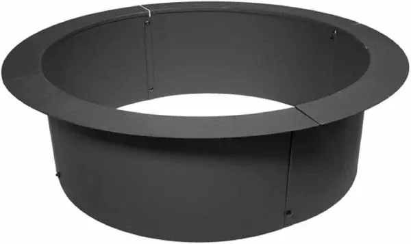 Ash & Ember 46" Outside Dia Steel Fire Pit Liner x 41" Inside - 4 Panel Liner 1.5mm Thick Steel, DIY Above or In-Ground Outdoor Fire Pit, High Temperature Finish, Portable Wood Burning Fire Ring