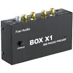 Fosi Audio BOX X1 Phono Vorverstärker, Vorverstärker für MM Plattenspieler mit 3,5-mm-Kopfhörer und RCA-Ausgang, inkl. Netzschalter – Der ideale Phono Preamp für Vinyl-Enthusiasten