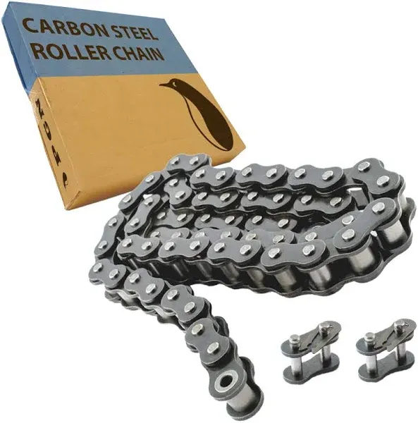 #25 Heavy Duty Roller Chain - 10 Feet + 2 Free Connecting Links - #25H - 480 Lin