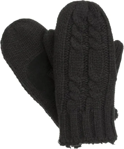 Isotoner Women&#039;S Chunky Cable Knit Sherpasoft Mittens