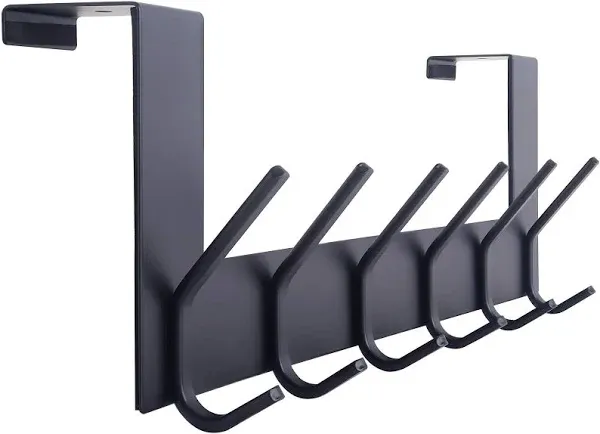 over the Door Hooks Door Hanger,Over the Door Towel Rack with 6 Coat Hooks for H