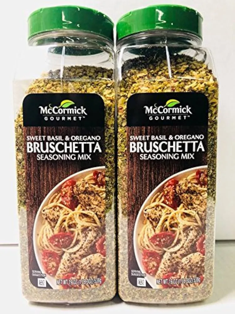 McCormick Gourmet Bruschetta Seasoning Mix, Sweet Basil & Oregano, 19 oz 4PK