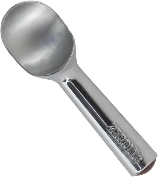 Zeroll Original Ice Cream Scoop with Unique Liquid Filled Heat Conductive Handle Simple One Piece Aluminum Design Easy Release Made in USA, 4-Ounce, Silver