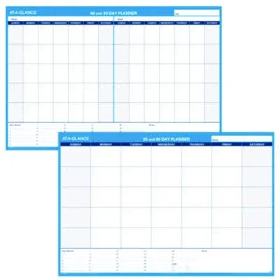 AT-A-GLANCE 30/60-Day Undated Horizontal Erasable Wall Planner