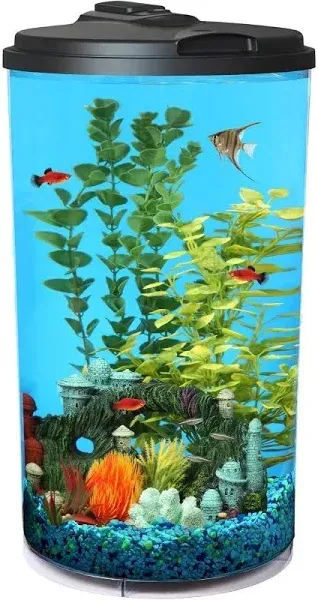 Koller Products Plastic 6-Gallon AquaView 360 Aquarium Kit for Tropical Fish,...