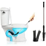 ToiletShroom Plunger, with Stainless Steel Handle and Caddy Holder, Size: 28 inch x 3 inch x 3 inch