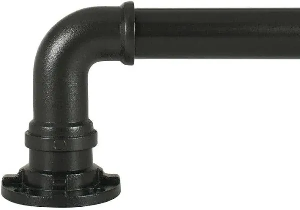 Industrial Wrap Around Telescoping Curtain Rod Set, 18-36&#034;, Black