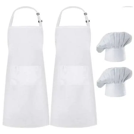 Hyzrz 2 Pack Apron Chef Hat Set