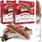 "Nonni's Dark Chocolate Peppermint Biscotti - 3 Boxes Christmas Cookies - Italian Biscotti Cookies w/Dark Chocolate White Icing & Peppermint Candy - Biscotti Individually Wrapped Cookies - 6.88 oz"