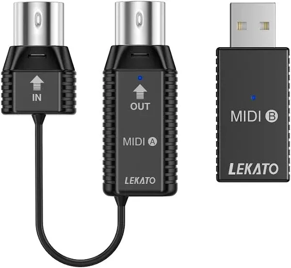 Lekato Wireless Midi Adapter Bluetooth Midi Adapter with Usb