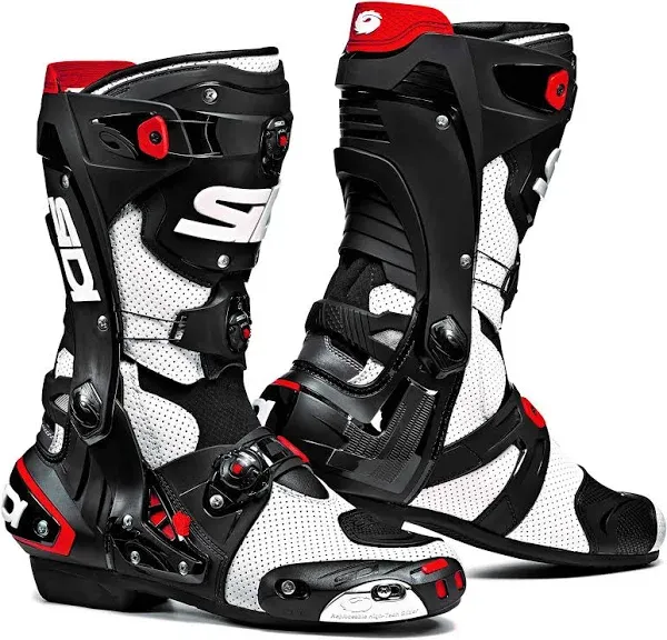 SIDI REX AIR Men's Motorcycle Boots, White/Black, 10.5 inches (26.5 cm)