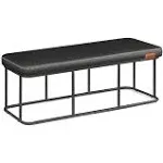 Ekho Collection - Ottoman Bench, Synthetic Leather Ink Black