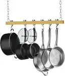 Cooks Standard Ceiling Mounted Wooden Pot Rack Single Bar 36-Inch