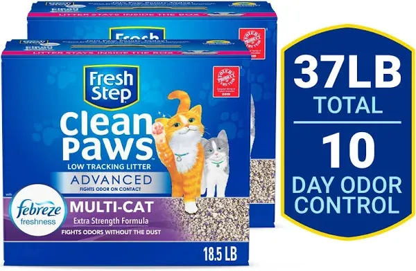 Fresh Step Clean Paws Advanced Multi-Cat Clumping Clay Cat Litter