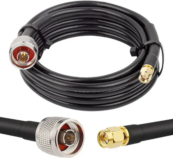 N to SMA Cable, 10ft N Male to SMA Male Coax Cable, 50 ohm SMA N Cable KMR240...