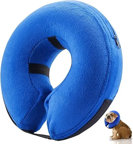 Dog Cone After Surgery, Protective Inflatable Collar, Blow Up Dog Collar, Pet Recovery Collar for Dogs and Cats Soft (X-Large(18" and up), Blue)