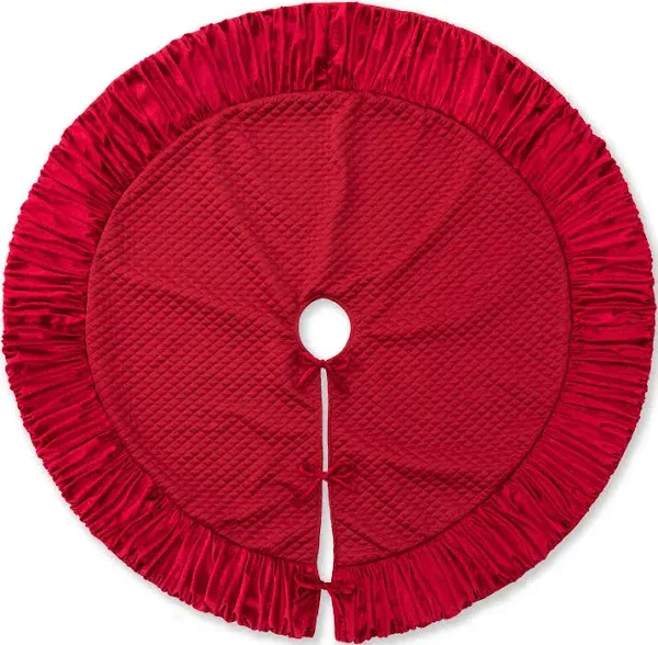 Glitzhome® Deluxe Velvet Ruffled Christmas Tree Skirt