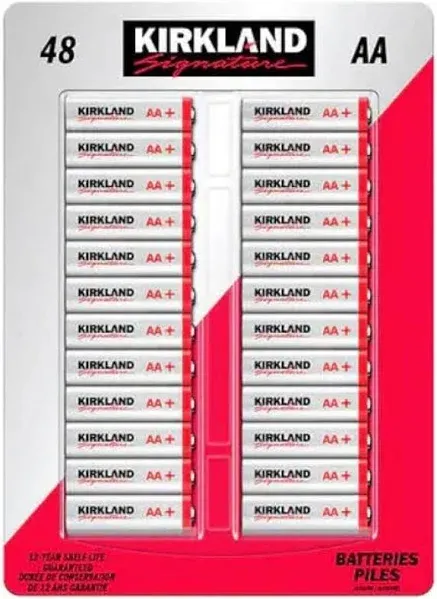 Kirkland Signature Alkaline AA Batteries 48-count Expire 2032 or later