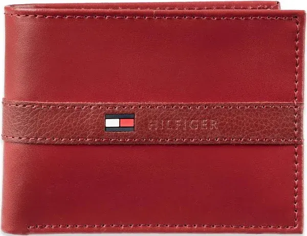 Tommy Hilfiger Men&#039;s Leather Bifold Wallet with Removal Card Holder