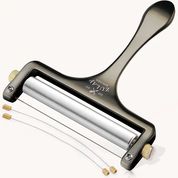 Compact Cheese Slicer: Adjustable Thickness, Gunmetal Steel Design - Great Gift