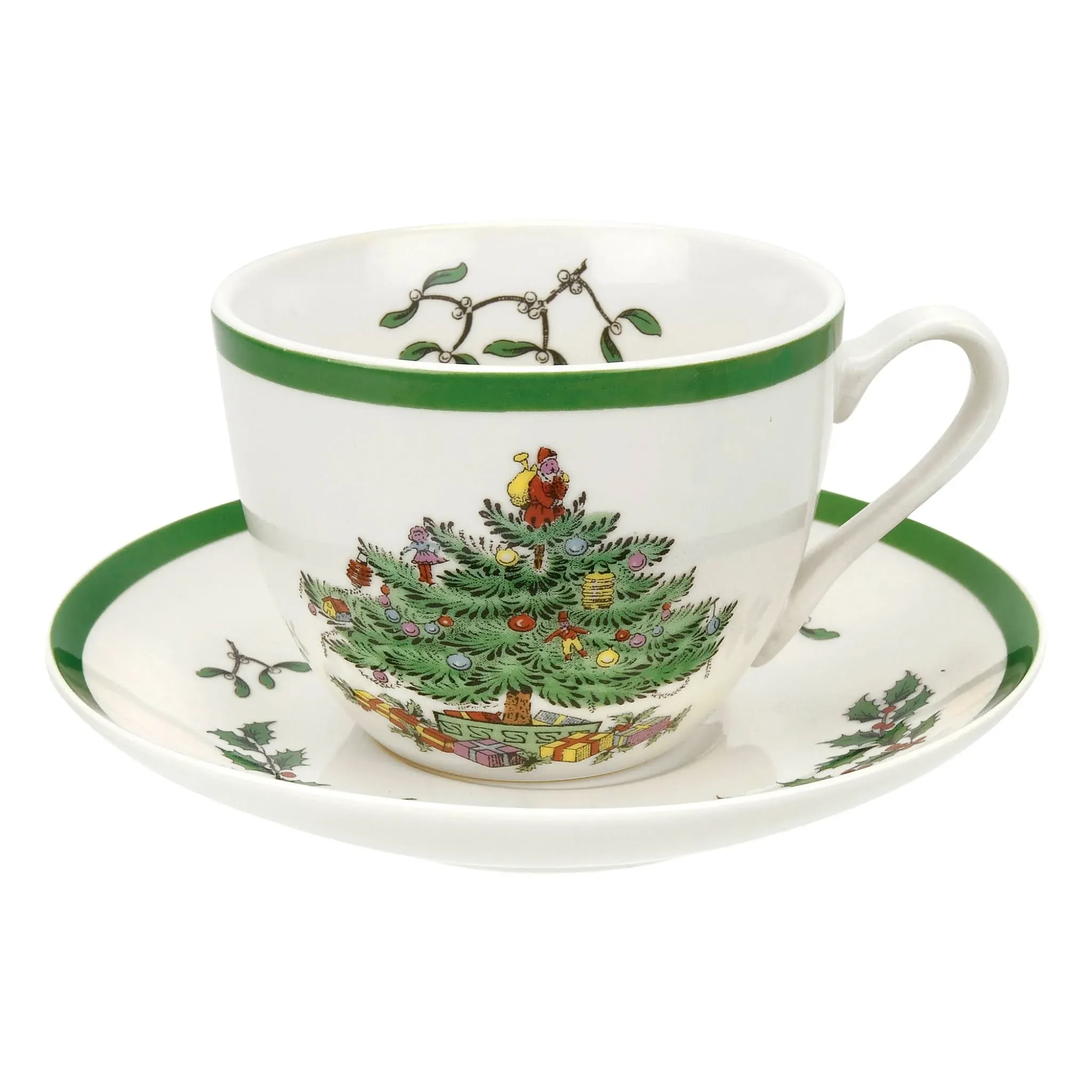 Spode Christmas Tree Teacup And Saucer