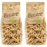 Morelli Spiral Pasta - Organic Premium Durum Wheat Semolina Italian Pasta from Italy - Protein-Rich, Ancient Grains, All Natural, Gourmet Italian - Busiate Pasta (Trofie, Gemelli) 17.6 Oz - Pack of 2